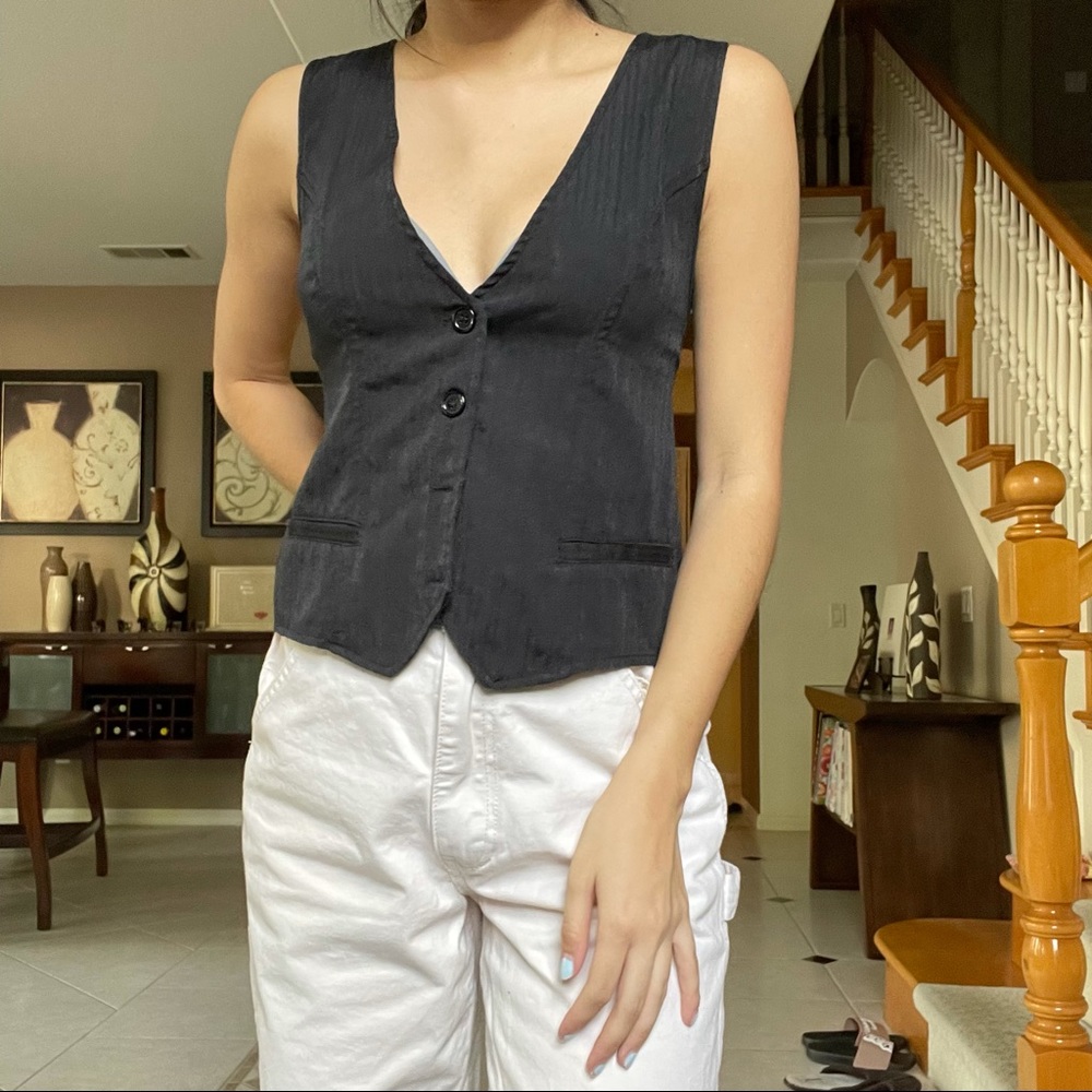 vintage black suite vest